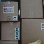Stacked cardboard cartons