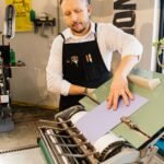 Print machine operator at work